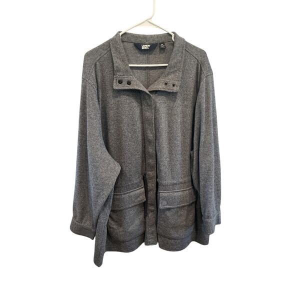 Lands’ End Womens Sweater Coat Jacket Plus Size 3X Navy Blue Casual Fall Comfy - Picture 1 of 10